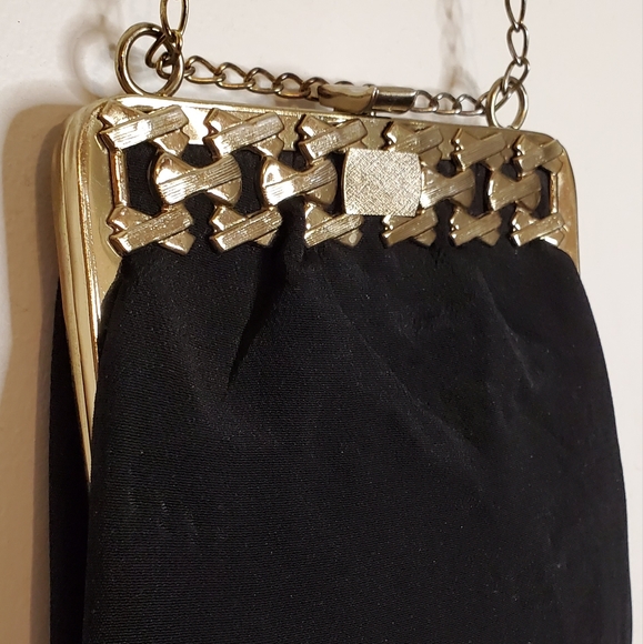 Black Magic Vintage Clasp Purse with Metal Details - Picture 2 of 13